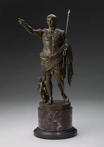 P. Chiapparelli (gieter), Augustus van de Prima Porta, brons en marmer, 1850 – 1899. Collectie Amsterdam Museum, BA 2405