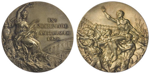 Bronzen medaille IXe Olympische Spelen te Amsterdam, 1928 Giuseppe Cassioli (médailleur)