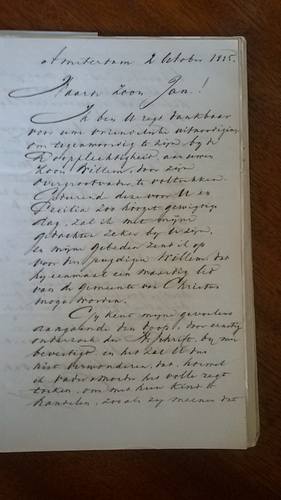 Brief CP van Eeghen aan Jan Gunning 2 oktober 1885 p1