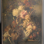 Het schilderij 'Vogels en vruchten' van Georgius Jacobus Johannes van Os (inv.nr. SA 214) op de ezel