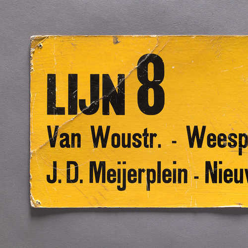Bordje uit tramlijn 8, 1930-1943