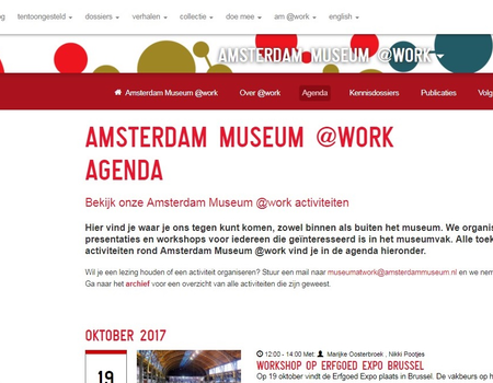 Uitleg museum @work agenda