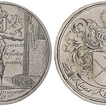 Penning Turfdragersgilde op naam van Klaas Klaasse Mooij, 1695 overman van het gilde geworden