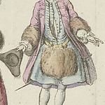 Detail van Mercure de France (serietitel), Modes de février-mars, 1729, collectie Rijksmuseum