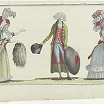 Magasin des Modes Nouvelles Françaises et Anglaises, 10 décembre 1787, 3e cahier, 3e année, Pl. 1,2 et 3, collectie Rijksmuseum