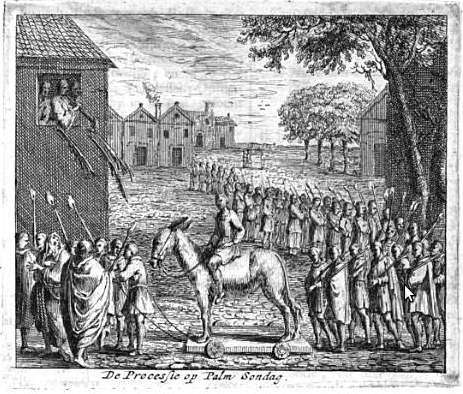 Jeruzalemvaarders in Amsterdam, De Processie op Palm Sondag, Le Long Historische Beschryvinge van de Reformatie der Stadt Amsterdam, 1729