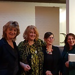 Maria Henneman, Annemarie de Wildt, Wantje Fritschy en Teresien da Silva in restaurant Moukm, december 2018