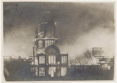Brand Paleis voor Volksvlijt, 18 april 1929, foto SAA