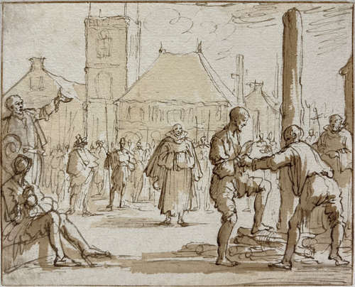 Willem Jansz beklimt de brandstapel in Amsterdam in 1569, obj.nr 7237.2