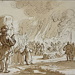 180 Katharen of Albigenzers worden verbrand buiten Minerve in 1210, obj.nr 7237.6