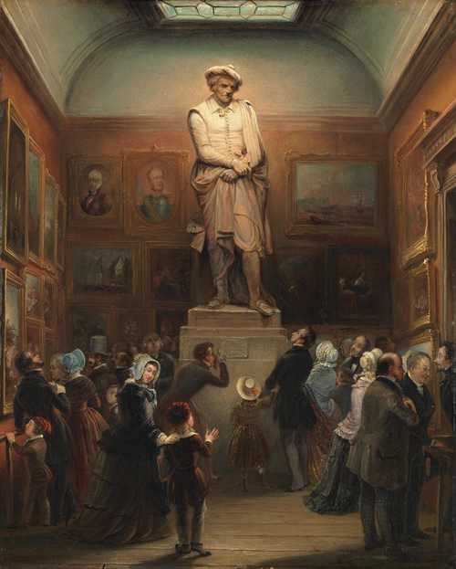 Jan Baptist Tetar van Elven, De tentoonstelling van het ontwerp op de expositie van kunstwerken van levende meesters in 1848, 1851 (Collectie Amsterdam Museum)