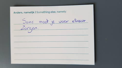 Soms moet je voor elkaar zorgen